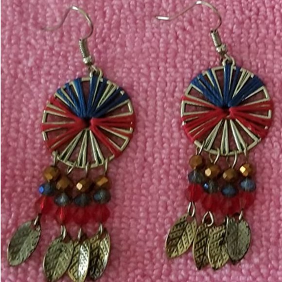 Boho Dangle Earrings Dangling Drop Unique Bohemian Jewelry Ladies Fashion Round - Picture 5 of 5